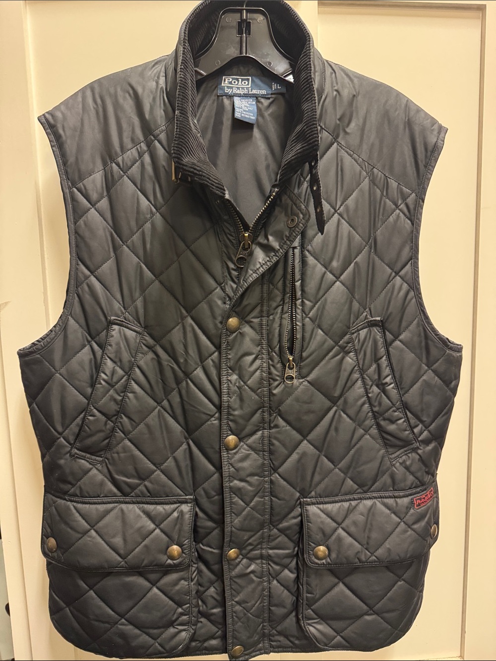 Polo by Ralph Lauren Quilted Vest in Charcoal Black